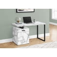 thumbnail image 2 of Pemberly Row Computer Desk Home Office Laptop 48"L Metal White Marble Look, 2 of 5