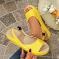 thumbnail image 2 of SZJXBUY Cute Sandals for Women 2026 Breathable Summer Open Toe Dressy Casual Flat Sandals Comfortable Beach Vacation Ankle Strap Outdoor Walking Shoes Yellow,39, 2 of 8