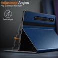 thumbnail image 4 of JETech Case for Samsung Galaxy Tab S9 Plus 12.4-Inch with S Pen Holder, PU Leather Business Folio Stand Protective Tablet Cover with Pocket & Straps, Auto Wake/Sleep, Multi-Angle Viewing (Navy), 4 of 6