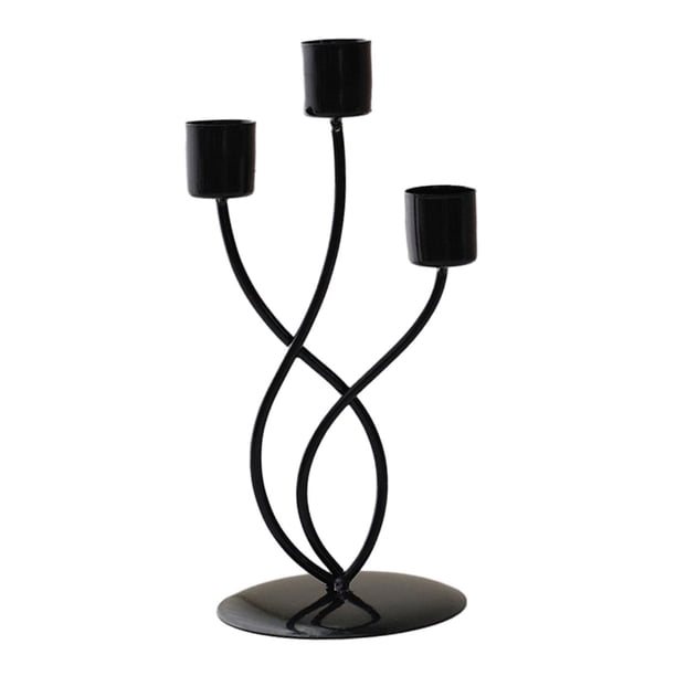 Candelabro para velas de pilar BLESIY retro Negro 3 cabezas