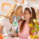 thumbnail image 4 of Artículos de liquidación de ahorros de verano ¡Ofertas para el hogar! Ofertas del día de Pascua de Zeceouar ¡Decons de Pascua! Linda pareja de conejos de pie Muñeca enana sin rostro de zanahoria, 4 of 6