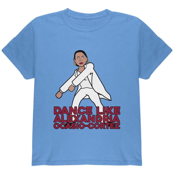 Dance Like Alexandria Ocasio Cortez Flossing Youth T Shirt Carolina Blue YXL