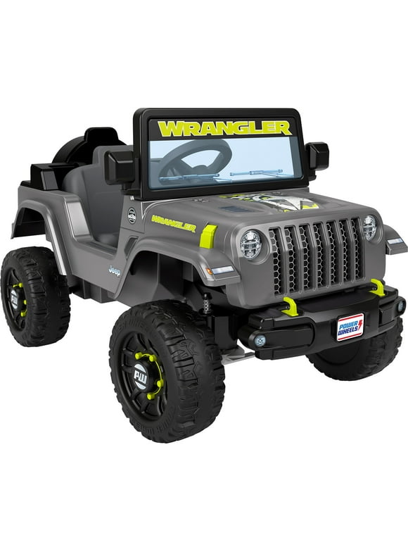 6V Power Wheels Jeep Wrangler Toddler Ride-on Toy with Driving Sounds, Multi-Terrain Traction, Gray