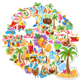 thumbnail image 1 of 35pcs-50pcs Hawaiian Stickers Tropical Summer Stickers Fun Beach Decals for Laptops Suitcase Phone, 1 of 5