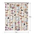 thumbnail image 5 of Retro Horror Themed Artwork Shower Curtain Cute Ghost Pumpkin Illustration Quick-Dry,72x84 inch Shower Curtain, 5 of 6