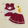 thumbnail image 3 of Tiijoy Newborn Girls Cheerleader Outfits Sleeveless Tank Top and Skirt Set, Sizes 6-12M, 3 of 5