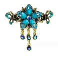thumbnail image 1 of Pinza para el cabello con patrón de mariposa de aleación de metal retro, horquillas elegantes con diamantes de imitación brillantes para cabello grueso, accesorios para el cabello para mujer (azul), 1 of 5