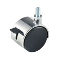 thumbnail image 2 of Econoco - TW12LK - 2" Plastic Black Twin Wheel Locking Caster with Chrome Hood with 5/8" Stem - Sold in Pack of 72, 2 of 2