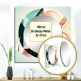 thumbnail image 3 of Designart "Boho Landscape Earthy Green With Unapologetic Pink III" Modern Geometric Square Mirror For Wall Decor - Large Turquoise Square Printed Wall Mirror Art - Wall Mounted Mirror, 3 of 5