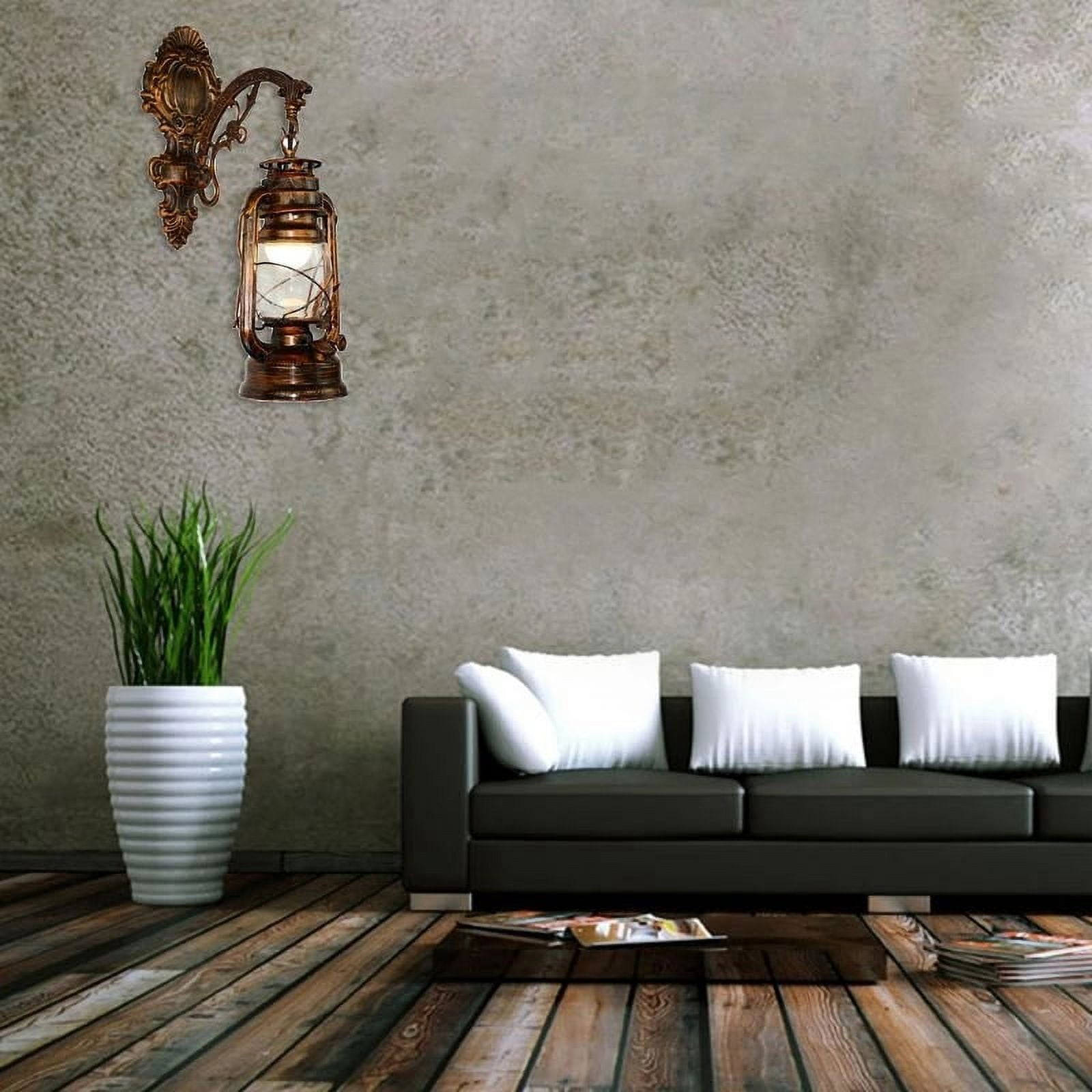 Vintage LED Wall Lamp Barn Lantern Retro Coal Oil Wall Light European Antique Style