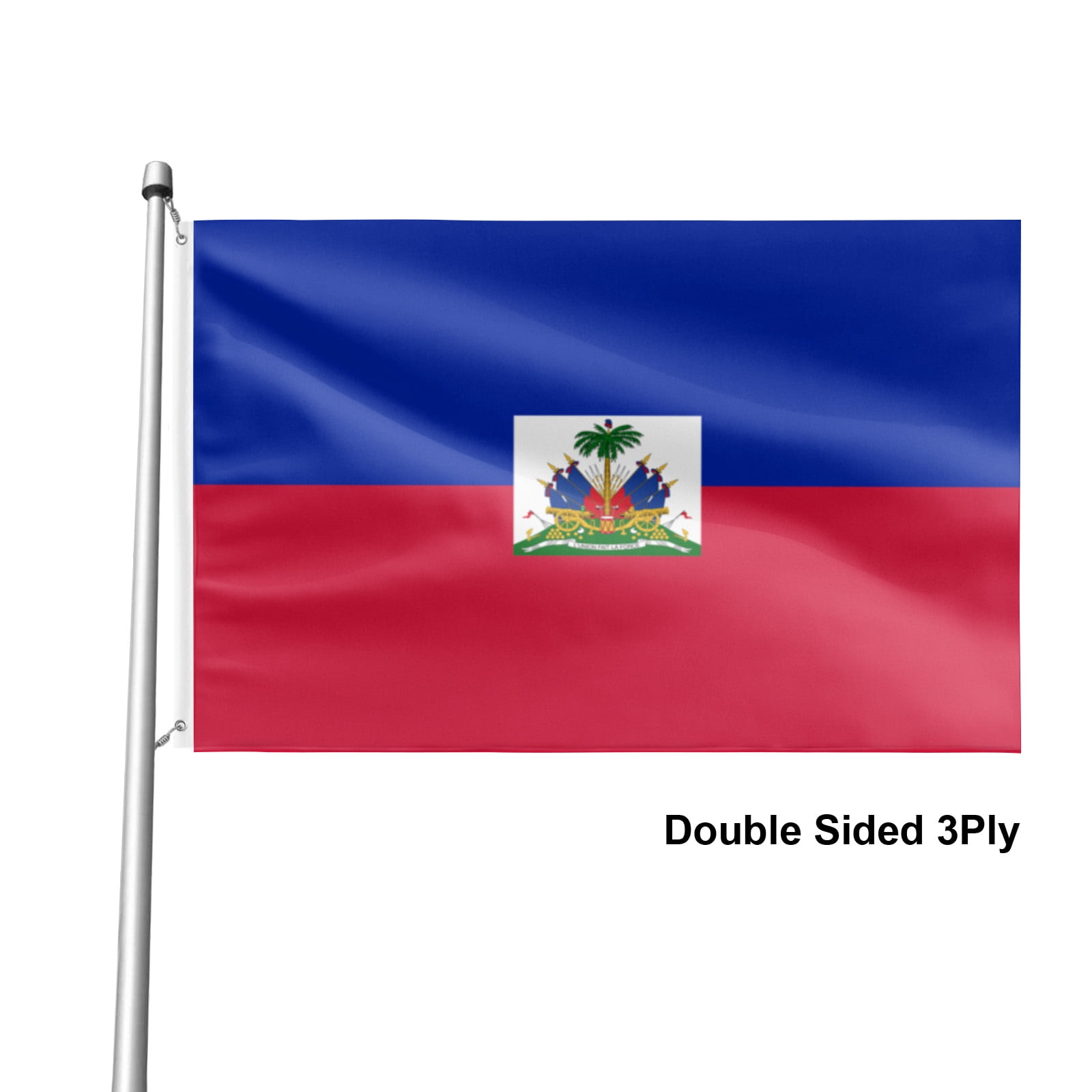Livetty Double Sided 3 layers Flags 4x6 Ft Haiti Flags Banner for Yard Decoration Garden Display For World Soccer Play