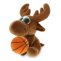 DolliBu Sparkle Eyes Moose Stuffed Animal with Basketball Plush – Soft Huggable Moose, Adorable Playtime Plush Toy, Cute Wild Life Gift Plush Doll Animal Toy for Kids and Adults – 6.5 Inches