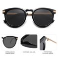 thumbnail image 4 of Gafas de sol redondas retro polarizadas SOJOS SJ2368 negras/grises, 4 of 5