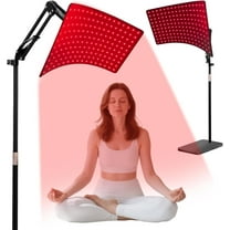 Red & Infrared Light Panel with Floor Stand, Fully Adjustable System for At-Home Relaxation and Full Body Revitalization