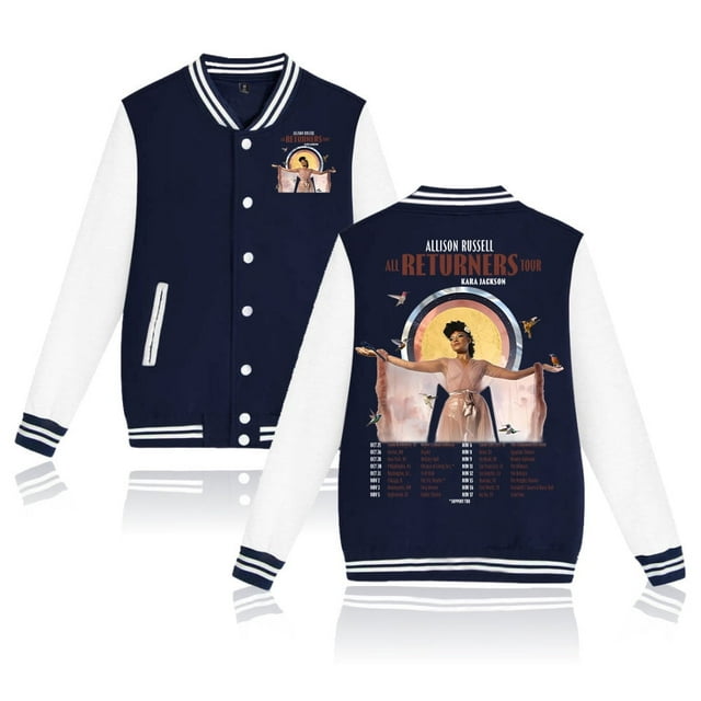 Allison Russell All Returners Tour Baseball Jacket HipHop Clothes Unisex Long Sleeve Outerwear,M,navy