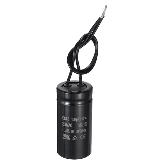100MFD 100UF 125VAC CD60 Motor Start Capacitor – 2 Pin, Non-Polarized