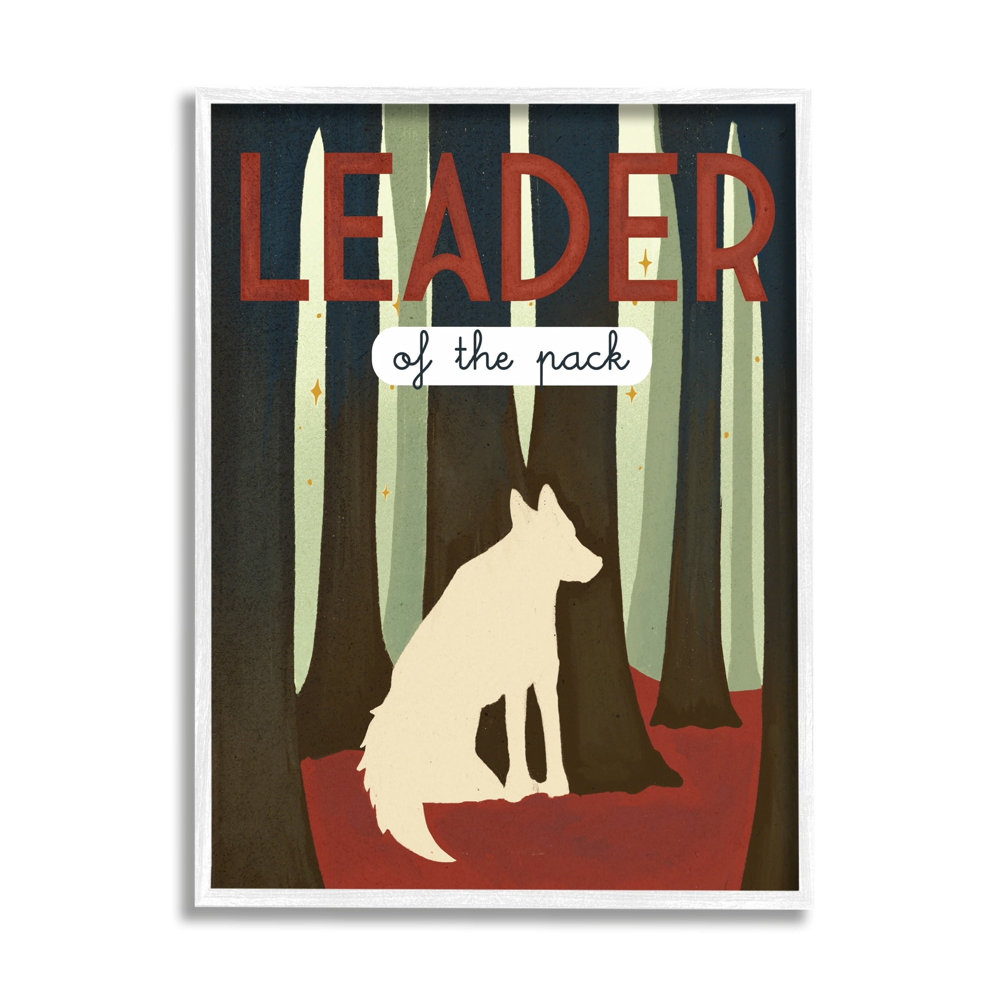Stupell Industries Leader Of The Pack Wolf Woodland Trees Rustic Kids,24 x 30, Design by Daphne Polselli