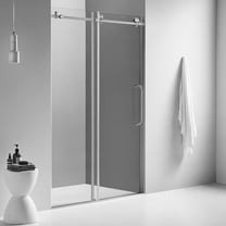 Serene Valley 60 x 66 Inch Big Roller Sliding Shower Door, Brushed Nickel