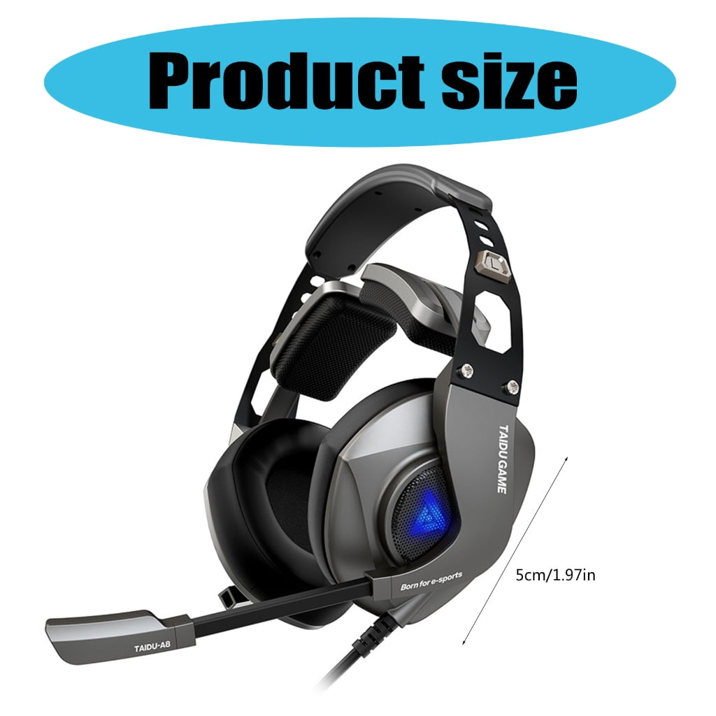 Adjustable Over Ear Headphones With Microphone Inside Noise Cancelling 7.1 Sound