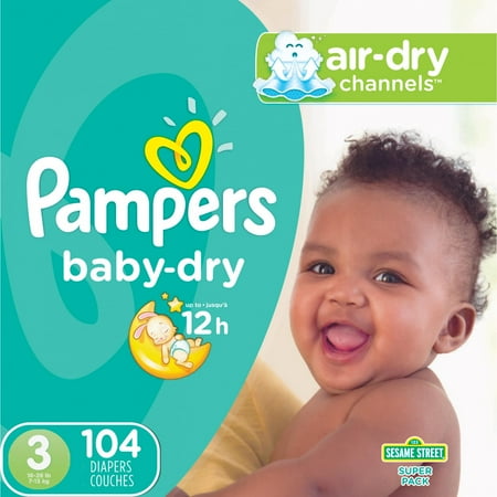 Pampers Baby-Dry Diapers Size 3 104 Count (Best Diapers For Chubby Babies)