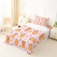 thumbnail image 5 of Manfei Sweet Capybara Twin Sheets,Pretty Floral Bedding,Pink,3-Piece,1 Fitted Sheet and 1 Pillowcase, 5 of 6