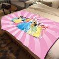 thumbnail image 3 of Manta de felpa suave con dibujos de princesas de Disney, manta de franela para sala de estar, dormitorio, cama, sofá, funda de picnic, 3 of 5