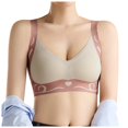 thumbnail image 5 of KHONTS Seamless Wireless Push up Bras for Women Soft Comfy Bra Padded Graphic Printed Gathering Bralettes for Everyday Wear Beige L, 5 of 5