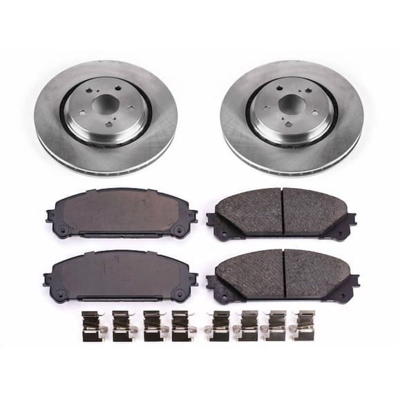 Front Brake Pad and Rotor Kit - Compatible with 2020 - 2024 Toyota Camry TRD - Power Stop