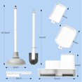 thumbnail image 6 of 2 Pack Toilet Brush and Plunger Set, 3 in 1 Toilet Bowl Brush and Holder with Crevice Cleaning Brush Wall Mounted Household Bathroom Cleaning Tools Combo, 6 of 6