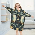 thumbnail image 5 of FORMRS Wearable Blanket Hoodie with Sleeves for Kids Cozy Flannel Sweatshirt, Mystical Owls Pattern, 5 of 7