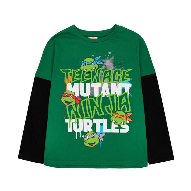 Teenage Mutant Ninja Turtles T-Shirt à Manches Longues pour Garçons avec Texte