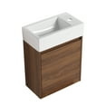 thumbnail image 2 of Miniyam 18" Bathroom Vanity Sink Combo for Small Space, Wall Mounted Cabinet Set with Resin Basin Sink, Brown, 2 of 8