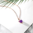 thumbnail image 4 of Gem Stone King 2.40 Ct Purple Amethyst E-F Lab Grown Diamond 18K Rose Gold Plated Silver Pendant, 4 of 4