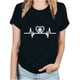 thumbnail image 1 of Puntoco Camiseta informal de manga corta con cuello redondo y estampado a la moda para mujer, 1 of 3