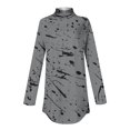 thumbnail image 4 of FAIWAD Hauts Grande Taille pour Femmes Manches Longues Col Rond Imprimé Slim Extensible Chandail, 4 of 4