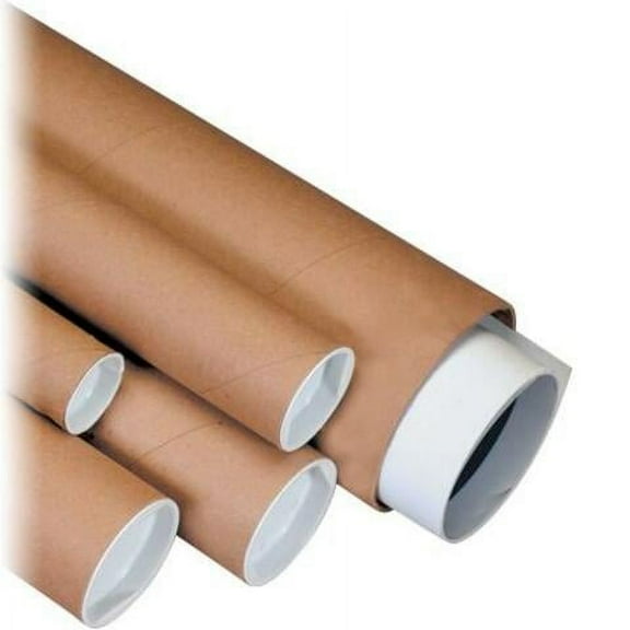 Partners Brand Mailing Tubes,W/Caps,2x6",Kraft,PK50 P2006K