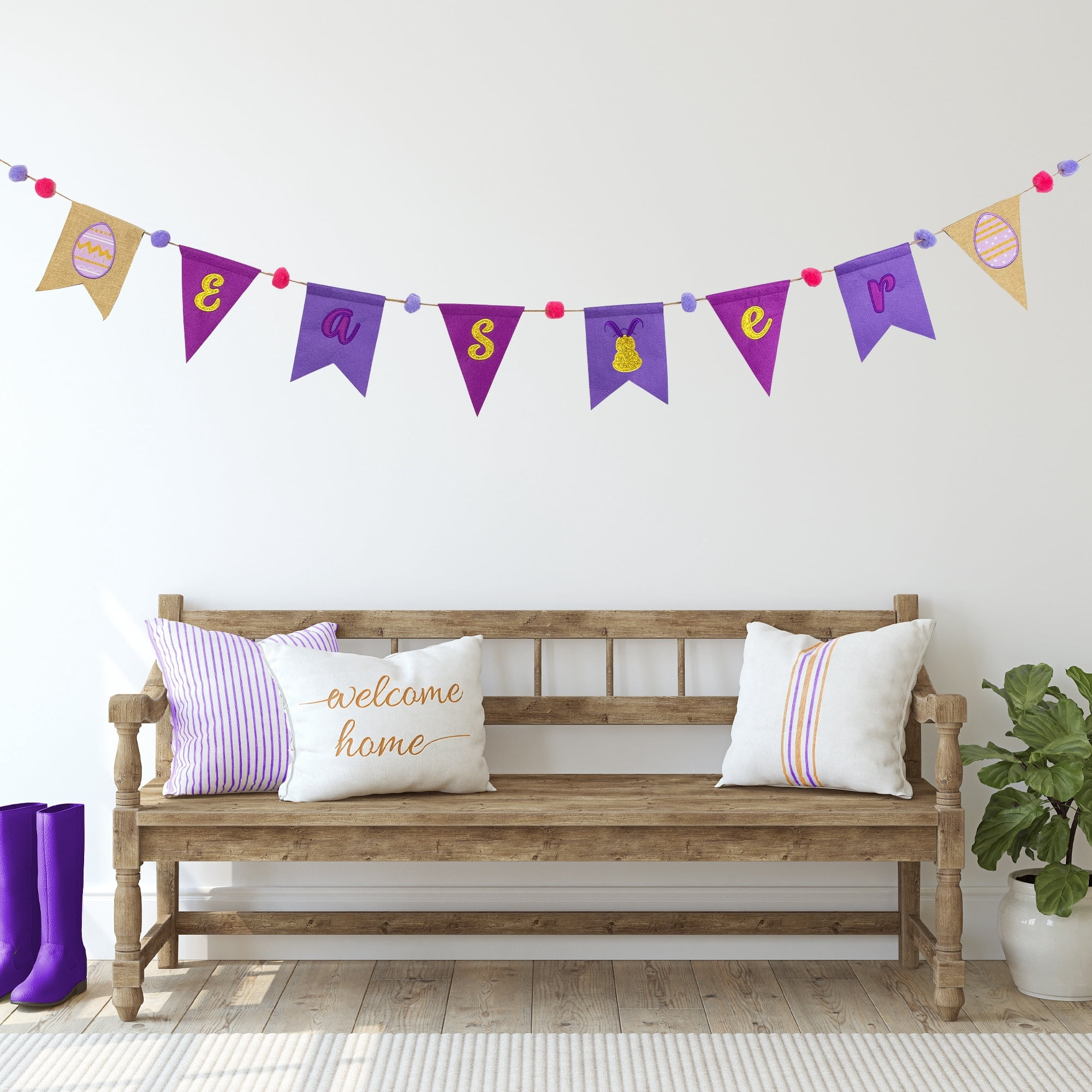80" Embroidered "Easter" Hanging Wall Banner
