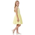 thumbnail image 4 of IBTOM CASTLE Kids Girls Halter Bubble Ruffle Dress Summer Sleeveless A-line Solid Color Midi Dress Elegant Formal Prom Gown Yellow, 4 of 7