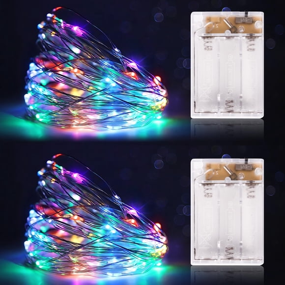 Cadena de luces Kangheshun con temporizador, funciona con pilas, 5 m, multicolor