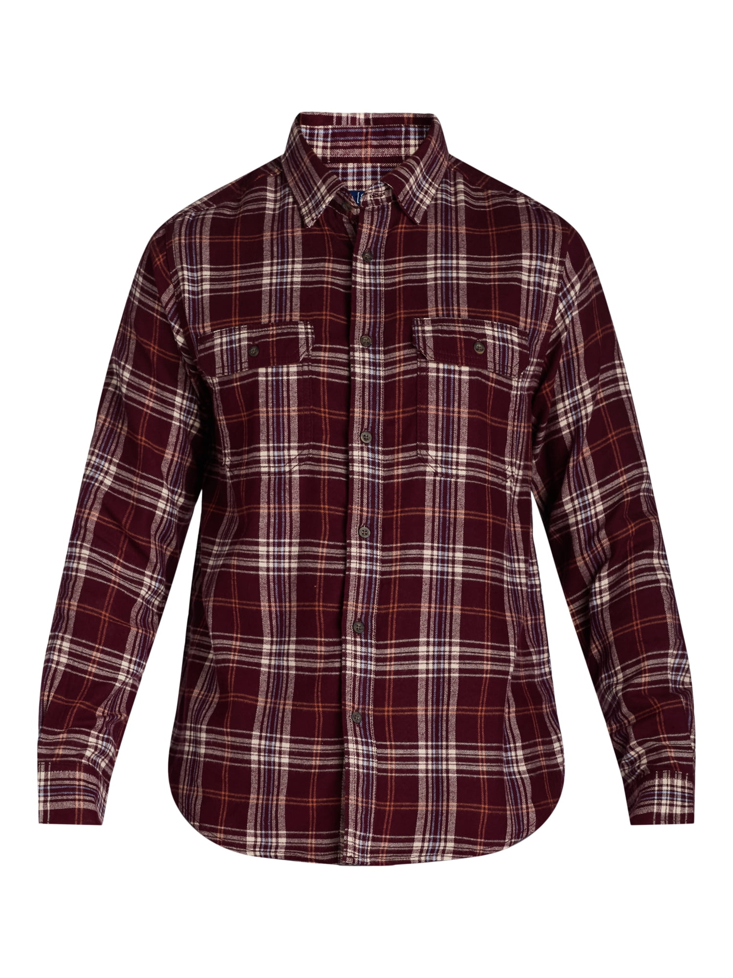 George Men's and Big Men's Flannel Shirt with Long Sleeves, Sizes XS-3XLT