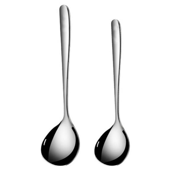 landege 2PCS Stainless Steel Porridge Spoon Long Handle Colander Cooking Spoon Handmade Utensil for Kitchen Restaurant