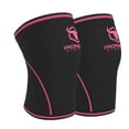 thumbnail image 1 of Rodilleras de 7 mm (1 par) - Rodilleras de alto rendimiento para levantamiento de pesas, cross training y powerlifting - Las mejores rodilleras y correas de compresión - Para hombres y mujeres (Negro/, 1 of 5