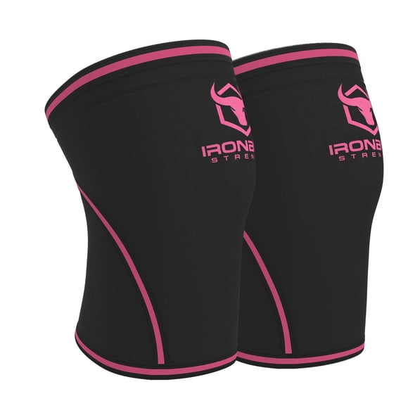 Rodilleras de 7 mm (1 par) - Rodilleras de alto rendimiento para levantamiento de pesas, cross training y powerlifting - Las mejores rodilleras y correas de compresión - Para hombres y mujeres (Negro/