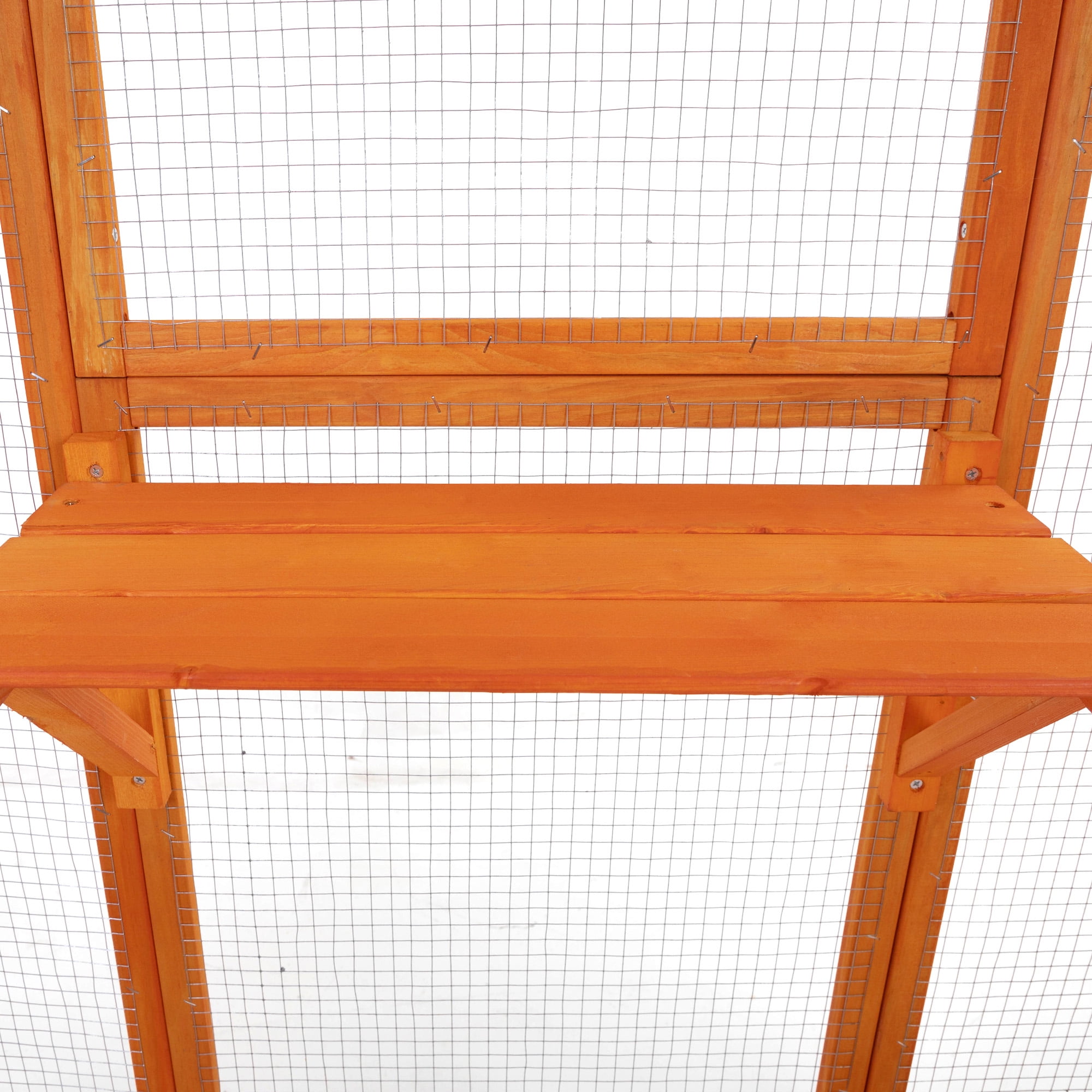 Pefilos 70" Outdoor Cat House for Large Cats, Enclosure Wood Cat Cage with Platforms and Small House, Kitty Catio Condo Playpen, Orange Pefilos 70" Outdoor Cat House for Large Cats, Enclosure Wood Cat Cage with Platforms and Small House, Kitty Catio Condo Playpen, Orange