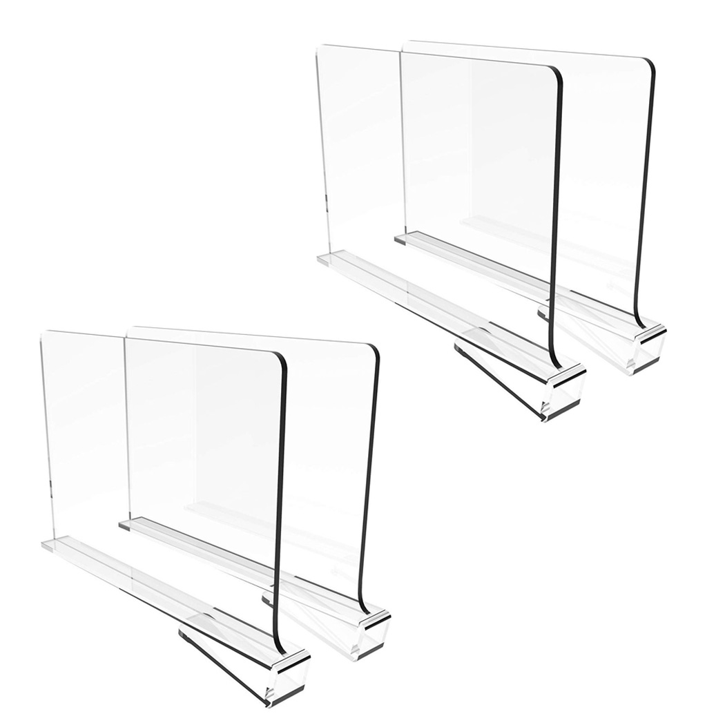 Shelf Dividers Clear Acrylic Wood Shelve Separators Closet Dividers