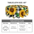 thumbnail image 3 of Round Tablecloth 60 Inch Sunflower Tablecloth Black and White Plaid Tablecloth Washable Table Cover Reused Farmhouse Tablecloth Home Parties Holiday Dinner Party Dining Room Decor, 3 of 6