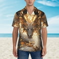 thumbnail image 2 of Fotbe Golden Horned White Dragon Camisa Hawaiana para Hombre Unisex – Camisa Casual de Verano con Botones de Manga Corta de Algodón y Lino,XX-Large, 2 of 7