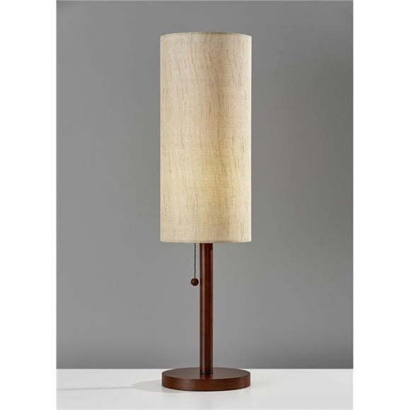 Walnut Wood Table Lamp, 8 x 8 x 31 in.
