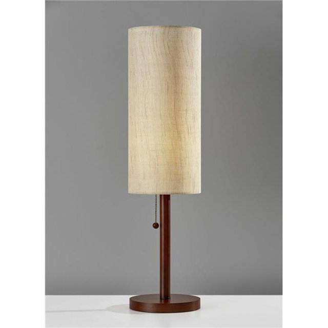 Walnut Wood Table Lamp, 8 x 8 x 31 in.