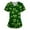 12#Green, variant on Womens Nursing Uniform Tops St Patricks Day Short Sleeve V Neck Shamrock Print Scrubs Casual Workwear Shirt with Pockets 2026 Yellow S